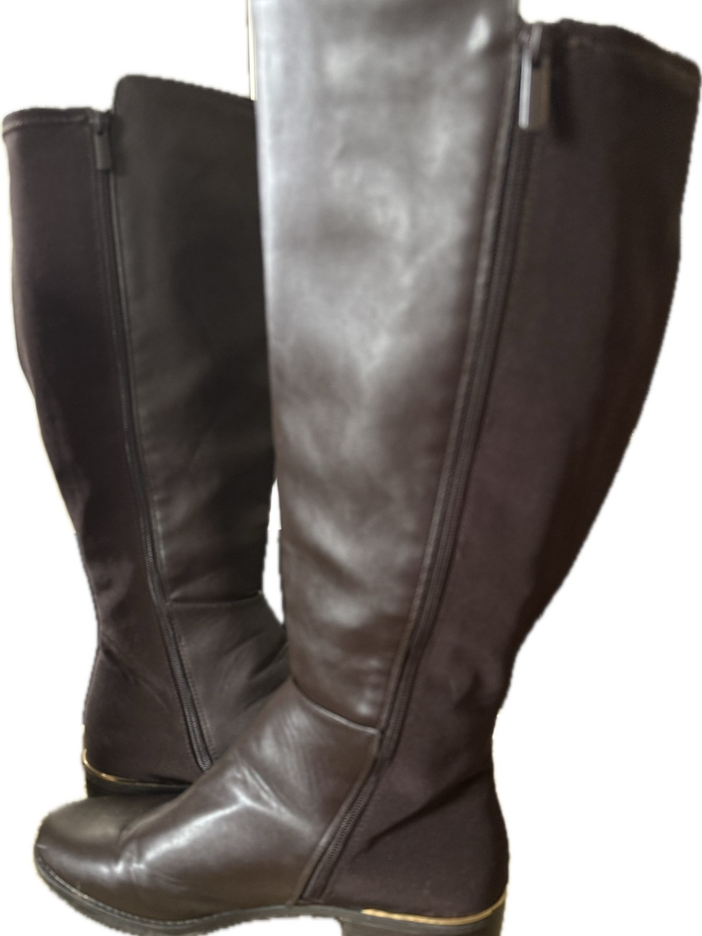 Lane Bryant Dark Brown Tall Riding Boots w/Stretch Back Size 10W